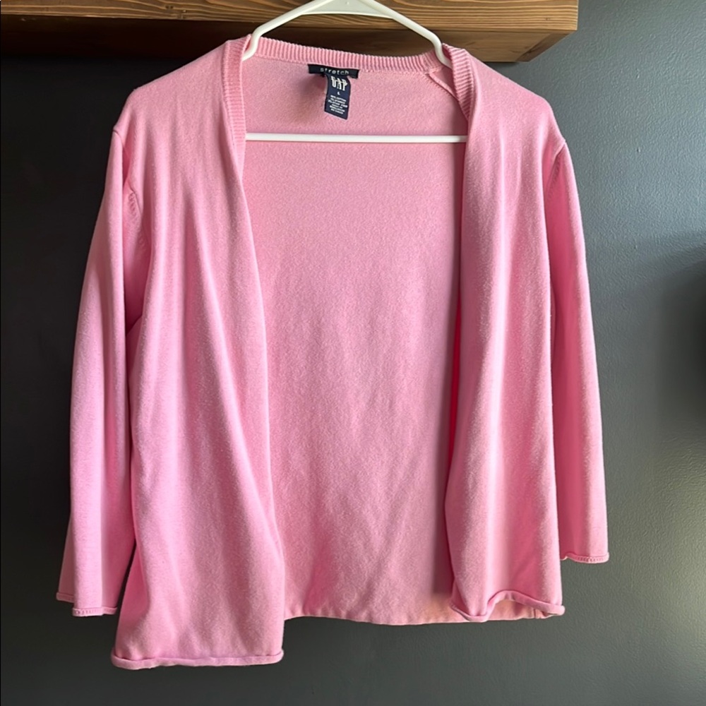 Pink Open Front Cardigan with buttons